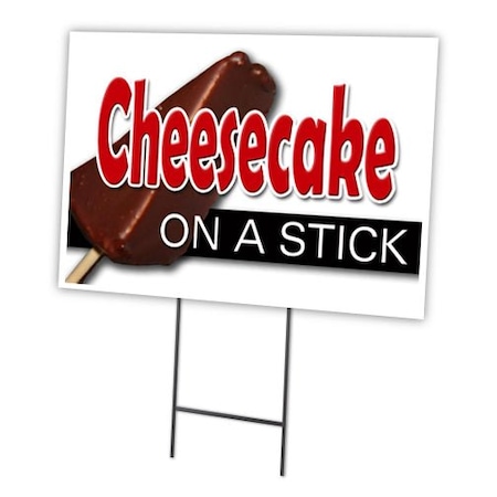 Signmission Cheesecake On Stick Yard & Stake outdoor plastic coroplast window, C-1216-DS-Cheesecake On Stick C-1216-DS-Cheesecake On A Stick